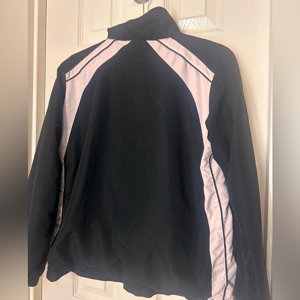 Wilson vintage,Tennis Windbreaker Jacket Women Size-M BlackWhite Stripe Zip Up - Picture 5 of 6